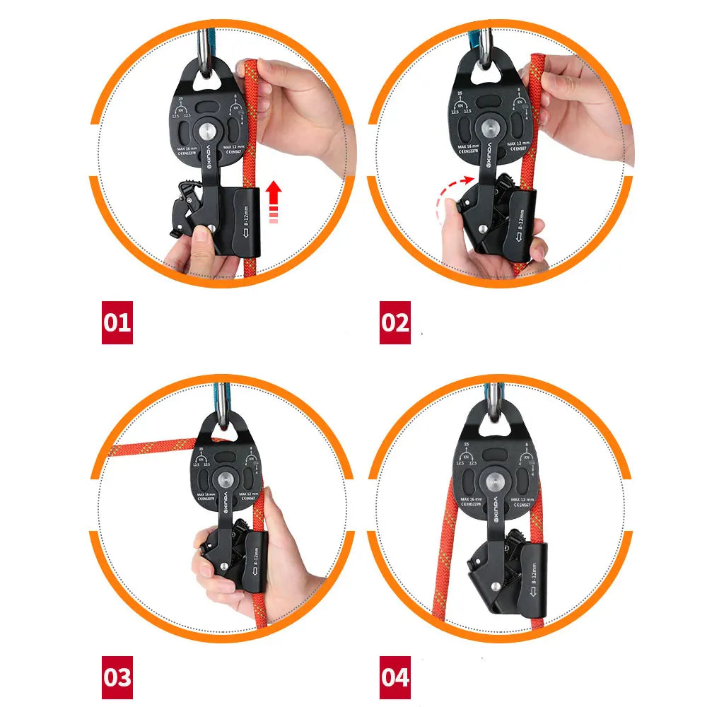 25KN Climbing Ascender Lifting Pulley