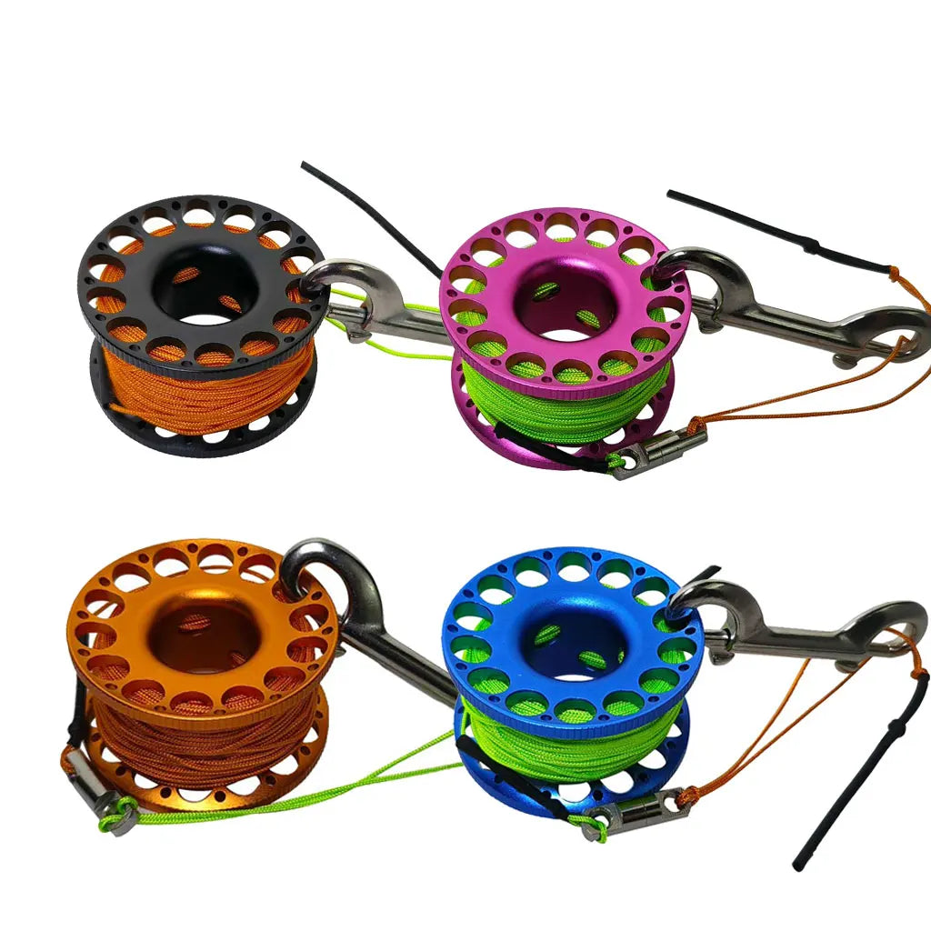 30M Aluminum Alloy Scuba Diving Spool Finger Reel